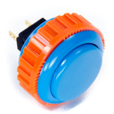 Sanwa OBSN-30 Spieltaster / Pushbutton in blau, 30mm, mit Drehverschluss