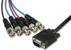 VGA (DSUB 15pin HD) auf BNC Kabel 2m