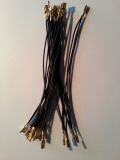 Kabel schwarz mit Flachsteckhülse (daisy chain) 2,4 mm, 11 Stck.